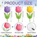 DoubleFill 3 Pcs Easter Decorations Outdoor 3D Metal Easter Eggs Tulip Yard Signs Decorative Garden Stakes Eggs Bunny Lawn Decorations Yard Decor for Spring Lawn Pathway Garden(Tulip Style)