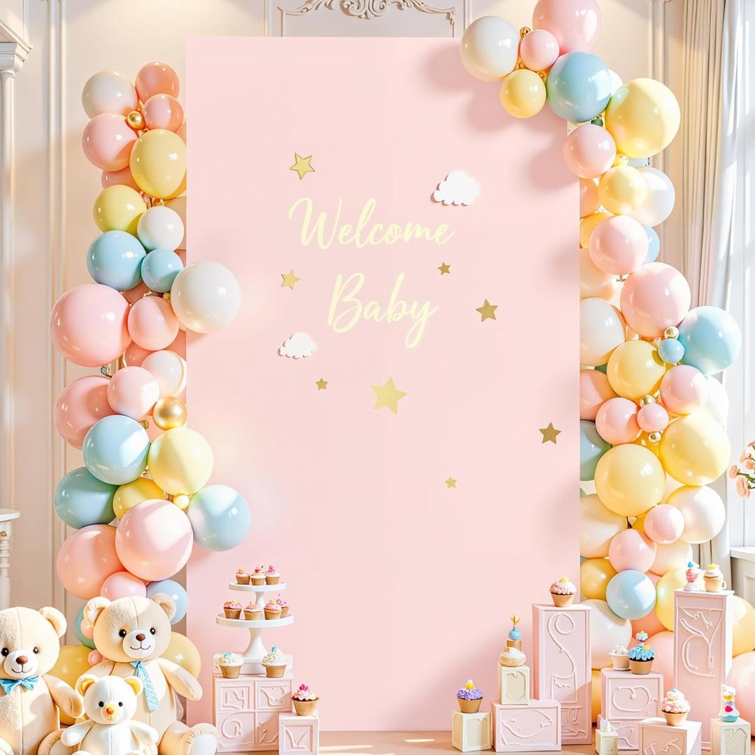 4FT Pink Square Backdrop Cover Square Arch Cover Stretchy Fitted Wedding Arch Covers Spandex Backdrop Covers Wedding Birthday Baby Shower Party Ceremony Decor