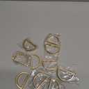 10 Pcs Stainless Steel Napkin Rings Metal Napkin Ring Holders Christmas Modern Serviette Buckles Metallic Adornment for Table Kitchen Dinner Party Wedding (Matte Gold Semicircle)