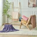 FY FIBER HOUSE Flower Bed Blanket Ultra Soft Blanket Fuzzy Queen Blanket for Bed Couch Sofa, 90"x90", Khaki