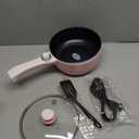 Dezin Hot Pot Electric Upgraded, Non-Stick Saut Pan, Rapid Noodles Electric Pot, 1.5L Mini Portable Hot Pot for Steak, Egg, Fried Rice, Ramen, Oatmeal, Soup with Power Adjustment (Pink)