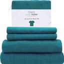 Posh Home Jersey Knit Sheets - 3-Piece Set - Breathable & Soft Cotton Jersey - Includes Flat Fitted Sheet & 1 Pillowcase - Twin, Teal