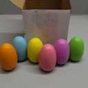 Marsui 12 Pcs Fillable Easter Colorful Wooden Eggs 2.8 x 2 Inches Basket Stuffers Hollow Wooden Easter Fake Eggs Hunt DIY Painting Art Craft Decorations Spring Home Decor