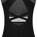 Girls’ Ballet Dance Leotard Tank Leotards Sleeveless, Mesh Waist, Crisscross Straps Back(SM23617-06-XL)