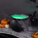 Evergreen Garden Cauldron Witch Pot Candy Holder Bowl Bucket for Trick-or-Treat, Flower Plant Pot, Indoor/Outdoor Halloween Witches Decoration for Party Home Office Desk (Witch Cauldron), 12 Inch