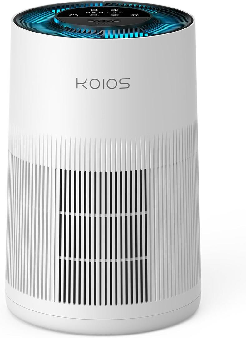 Air Purifiers for Home Large Room 1200ft, KOIOS H13 True HEPA Air Purifier for Bedroom with 7 Colorful Lights, Aromatherapy, Desktop Air Filter Cleaner for Smoke Dust Pollen Pets Dander Odor, AP2303