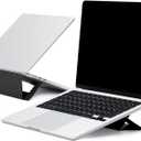 MOFT Laptop Stand for Desk, Adhesive Airflow Laptop Cooling Riser for Heat Dissipation with 2 Adjustable Viewing Angles, Foldable & Portable Computer Stand Compatible with Laptops 11"-16", Jet Black