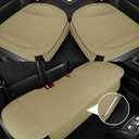 Microfiber Leather Car Seat Cover Full Set, Includes Front & Back Car Seat Protector, Premium Interior Covers with Storage Pockets, Padded Seat Covers for Cars Trucks SUV Auto (Beige)