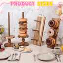 Zhehao 4 Pcs Donut Stand Acacia Wood Display Dessert Donut Wall Holders Bagel Stand Display Table Decoration for Party, Dessert Table, Birthday, Wedding, Baby Shower, Bridal Showers