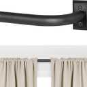 Black Curtain Rods, Room Darkening Curtain Rod for Windows 66 to 120 Inches(5.5-10Ft), Wrap Around Rods, Adjustable Heavy Duty Blackout Drapery Rod, Window Treatment, Matte Black