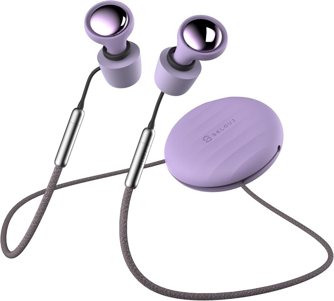 Ear Plugs for Sleeping and Concerts with Cord, Anti-Loss Reusable Earplugs, Ultra-Comfy Earplugs, 45dB Noise Reducing, Hearing Protection for Travel & Focus, 7 Pair Silicone & Foam Eartips, Viloet (Violet)