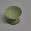 Ceramic Raised Cat Food Bowl, Tilted 15 Shallow Dish, Anti Vomiting, Safe, Microwave & Dishwasher Safe, Green