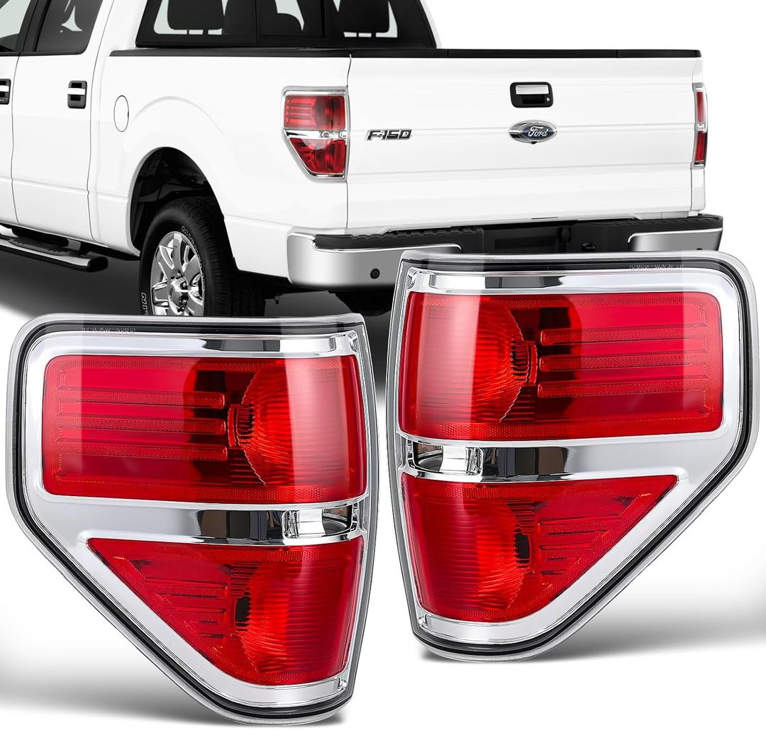 Tail Lights Assembly for 2009 2010 2011 2012 2013 2014 Ford F150 F-150 Left Driver Right Passenger Taillights Rear Brake Tail Lights Cover Replace BL3Z13404AB BL3Z13405AB (Not Included Bulb)
