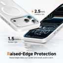 Stronger Magnetic & Shockproof for iPhone 17 Pro Max Case,Fit for MagSafe, with Screen Protector & Wrist Strap, Military-Grade Drop, Translucent Slim for iPhone 17 ProMax Case,Glacier White