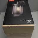 Xavier 1-Light Matte Black Hardwired Outdoor Indoor Wall Lantern Sconce with Seeded Glass Shade