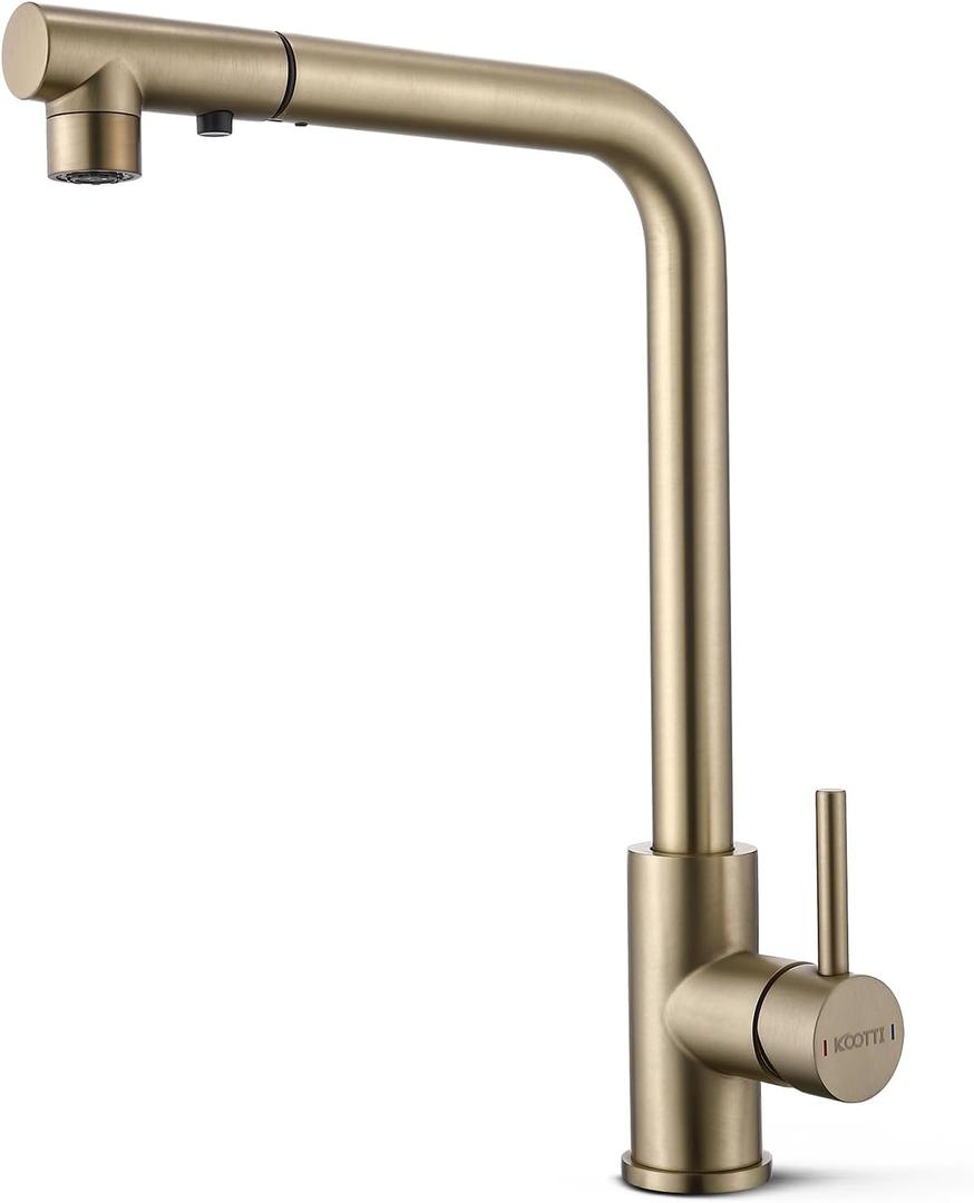 Tall Stainless Steel Kitchen Faucet with Pull Out Sprayer, 360° Swivel Sink Faucet Single Handle Classic Pull Out Sink Faucet for Farmhouse Bar Laundry RV