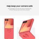 Samsung Galaxy Z Flip7 Official Ring Phone Case Silicone, Easy to Carry, Soft, Sleek, US Version, Coral Red