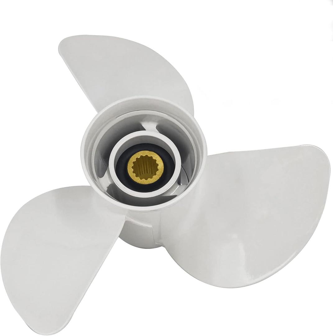 13 1/4x17-K Boat Motor Aluminum Propeller - Replaces 6E5-45945-01-EL - Compatible with Yamaha Outboard Engines 60HP 70HP 75HP 80HP 85HP 90HP 115HP 130HP - 15 Tooth-RH - Aluminum Outboard Propeller