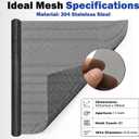 47in x 10ft Black 304 Stainless Steel Window Screen Mesh Roll | Black 304 stainless steel screen mesh roll with low visibility, rust resistance, easy DIY cutting for windows & doors