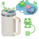 2 Pack Compatible with Stanley Cup Lid Accessories Charms, Charms for Stanley Cups H2.0 Accessories 30oz 40oz with Silicone Straw Cover Cap for Tumblers