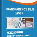 Uinkit 100 Sheets Laser Transparency Film 8.5x11 Color Transparent Paper OHP Clear Overhead Projector Film 8.5x11" for Laser Jet Printer Copier Copy Copies Photo Transparent Film A4 Letter Size