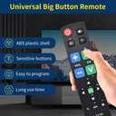Large Button Universal TV Remote Control for Seniors, Easy to Use Simple Remote for TV, Large Buttons and Clear Layout, Ideal Universal TV Remote for Elderly and Low Vision Users