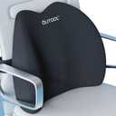 QUTOOL Lumbar Support Pillow for Office Chair, Memory Foam Low Back Support,Back Pain Relief, Ergonomic Large Back Cushion for Desk Chair,Gaming Chair,Adjustable Strap and Washable Cover