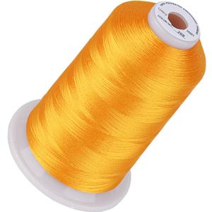 Simthread 5500Yds Embroidery Thread, 5000M High-Yardage 40WT 100% Polyester Thread  170+ Vivid Colors, High-Speed Rated  Compatible with Brother, Singer, Janome & More - Orange 208