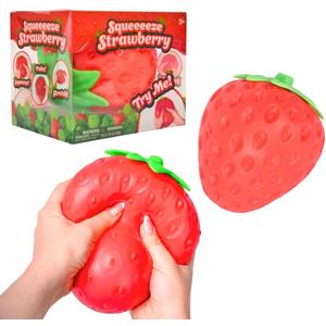 Squishy Extra Large Strawberry, Gag Gifts Funny Adult, Giant Stress Ball, Fidget Sensory Toy for Kids, ADHD Toys