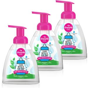 Dapple Baby Foaming Bottle & Dish Soap, Fragrance Free, Plant Powered, Hypoallergenic, 13 fl oz, 3 Count