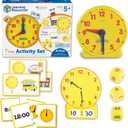 Learning Resources Time Activity Set  Teaching Clocks for Kids, Teacher Classroom Must Haves, Elementary School & Montessori Activities, Math Manipulatives, Time Flash Cards, Gifts for Boys and Girls