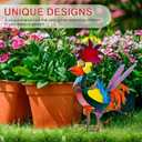 Metal Rooster Yard Statue, Wacky Outdoor Garden Statues, Metal Rooster Yard Garden Decorations Statues, Chicken Ornaments Yard Art for Backyard Patio Lawn Decorations, Gifts for Chicken Lovers (A)