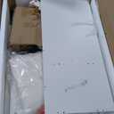 DWVO Makeup Vanity with Large Mirror and LED Lights, Vanity Desk Set with Power Outlet & Chair & 3 Lighting Colors, 4 Drawers, Dressing Table Stool Set for Dressing Room, Pearl White