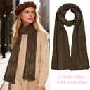 Scarf Winter Long Scarves for Women Men Cold Weather 72"x9.8" Soft (Brown, L)