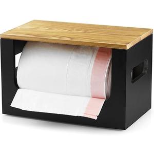 YCXNBHH Trash Bag Dispenser, Wood Garbage Bag Dispenser, Stackable Trash Bag Holder, Under Sink for Kitchen, Pantry, Laundry Room, Cabinet Organizer and Storage