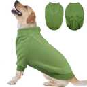 BRKURLEG Dog Sweater Warm Soft Fleece Dogs Sweaters, Turtleneck Sweatshirt for Small Medium Large Dogs, Dog Winter Coat, Christmas Pet Jacket with Zipper Cold Weather Coat (Green, XXXL)
