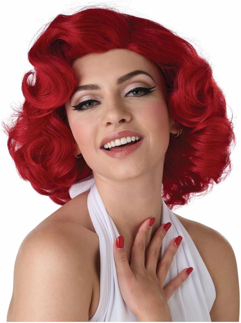 California Costumes, Hollywood Glamour, Wig Red, One Size