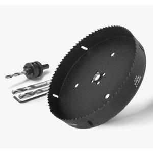 8 Inch Hole Saw with 1/2" Hex Shank Quick Change Arbor, JTemgle Bi-Metal Hole Saw Heavy Duty Hole Cutting Tool for Cornhole Boards, Recessed Lights, Wood, Plastic, Drywall & Soft Metal