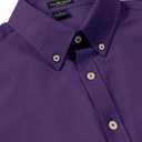 LucMatton Men's Oxford Short Sleeve Button Down Dress Shirt, Purple (S)