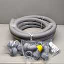 Liquid-Tight Conduit 1-1/4 inch 25ft, Electrical Conduit w/UL Certification, Flexible Conduit with 5 Straight and 5 90-Degree Conduit Connector Fittings Gray