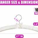Amber Home 10 Pack Large Ivory Satin Padded Hangers, 17" Non-Slip Cushioned Hangers for Sweaters, Silk Dress, Wedding Dress, Bridal Gown, Cashmere, 17"W x 6.5"H x 1.6"D