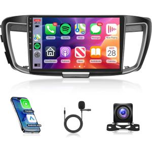 8Core 8G+128G Car Radio for Honda Accord 9th 2013 2014 2015, Rimoody Android 13 Car Stereo Carplay Android Auto 10.1 Inch Touch Screen GPS 4G-WiFi Bluetooth 5.0 FM/AM/RDS DSP-36 Mirror Link Camera