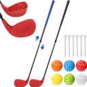 Realspring 2 Pack Backyard Golf Club Set Adjustable Golf Club for Backyard Game Plastic Chipping Clubs Hit Plastic Balls Outdoor Indoor Training Practice Gift(Black and Blue,Right Hand)