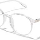 Blue Light Glasses, Women and Men Computer Gaming Glasses, Anti-Glare/Anti-UV/Relieve Eyestrain/Minimize Headache/Improve Night Sleep, Lightweight TR90 Round Transparent Eyeglasses