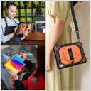 Case for iPad (A16) 11thGeneration 11 Inch 2025/iPad 10th Generation 10.9''Cover Compatible with iPad 10th Gen 10.9'', Hand Strap, Shoulder Strap, Pencil Holder(Orange+Black)