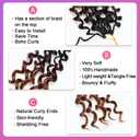 8Packs Curly Crochet Hair Boho Ocean Wave Crochet Hair 12Inch Pre Looped Crochet Hair for Black Women Pre Twisted Bench Curl Crotchet Hair(1B/33/30, 18inch)