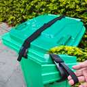 GripHandle Metal Double-Claw Trash Can Lid Lock Strap for Animals,Bungee Cord with Hooks for Trash Bin Garbage Pail,Outdoor Outside Trash Lid Holder to Keep Raccoons Out,Fits 20-96 Gallon Cans - 1pc
