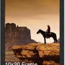 A PLUS MAX 10x20 Picture Frame, Black Engineered Wood Frame for 10 x 20 Inch Picture Poster Photo, Light Weight 10 by 20 Frame with Wood-grain for Wall - Pack of 1/Black/10 x20