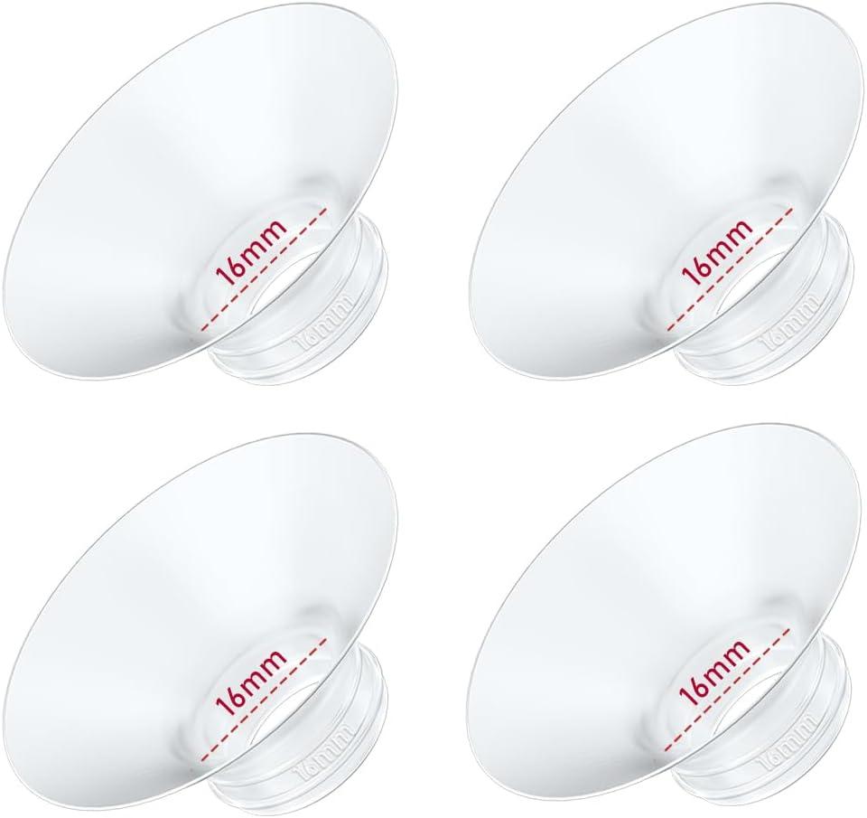 4PC Flange Insert 16mm Compatible with Momcozy M5/M6/M9/S12 Pro/V1 Pro/V1 Pro Breast Pump, Fit for Eufy/Elvie/Medela/Spectra/Lansinoh/NCVI/Lansinoh/TSRETE with 24mm Flange/Shield Breast Pump