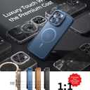 2 x LISEN 3 in 1 Magnetic Shockproof for iPhone 16 Pro Max Case Slim [Fit for MagSafe][Military Grade Protection] Translucent Matte Phone Case for i Phone 16 Pro Max, Black, Brown, Blue